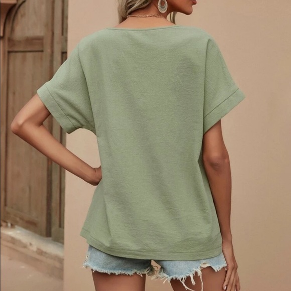 Boho V neck batwing sleeve top - Picture 2 of 7